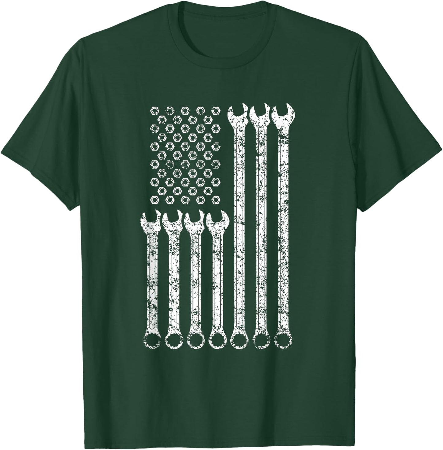 American Flag Mechanic Combination Wrench Wrenches Car T-Shirt - T-Shirt | Forest