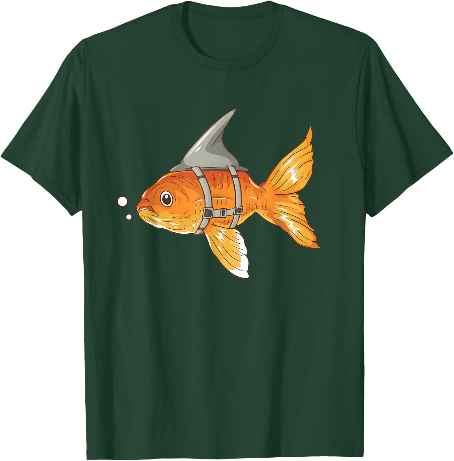 Funny Goldfish with Shark Fin Strapped - Aquarium Koi Carb T-Shirt - T-Shirt | Forest
