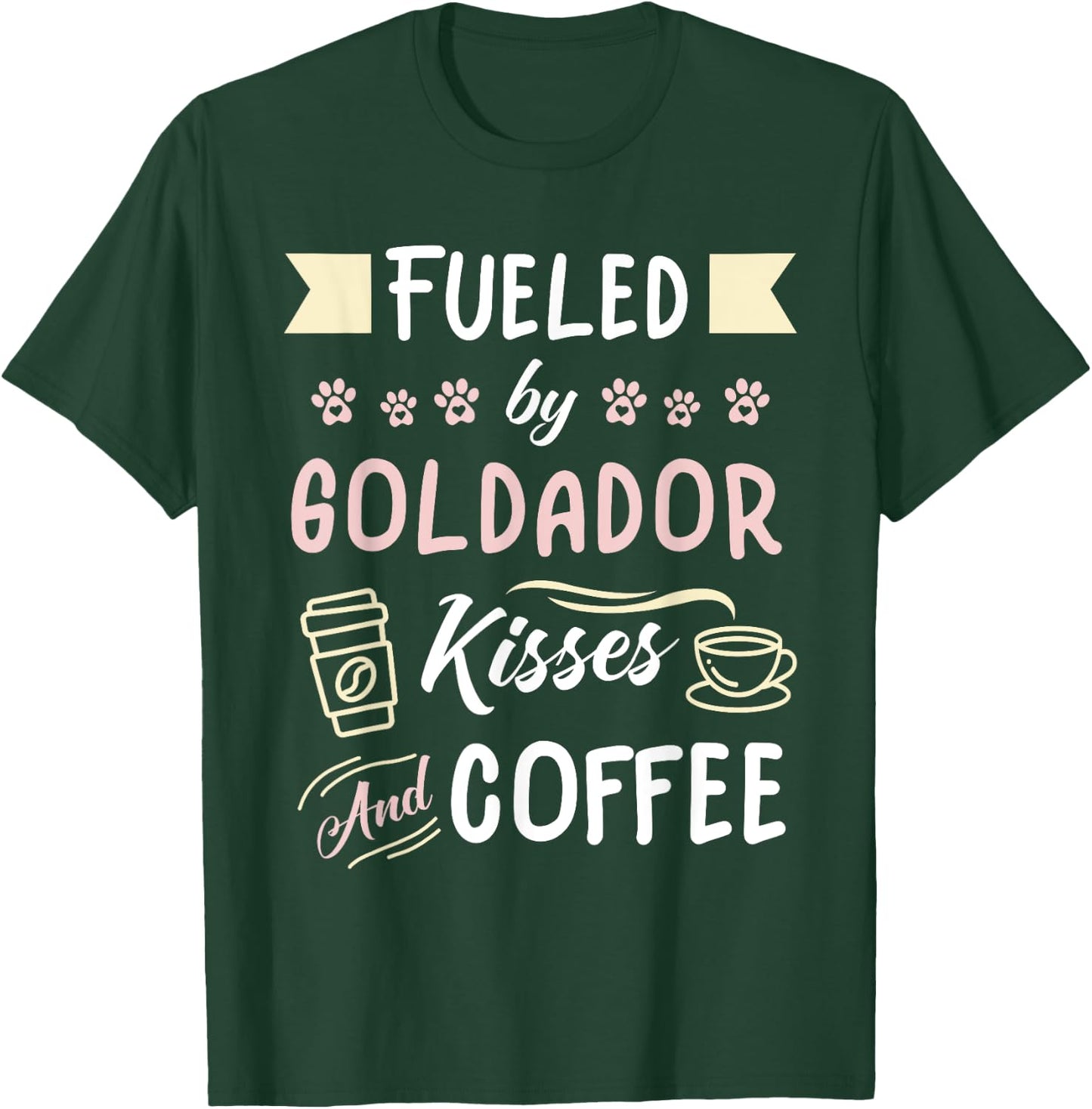 Goldador Mom Coffee Lover Golden Retriever Lab T-Shirt - T-Shirt | Forest