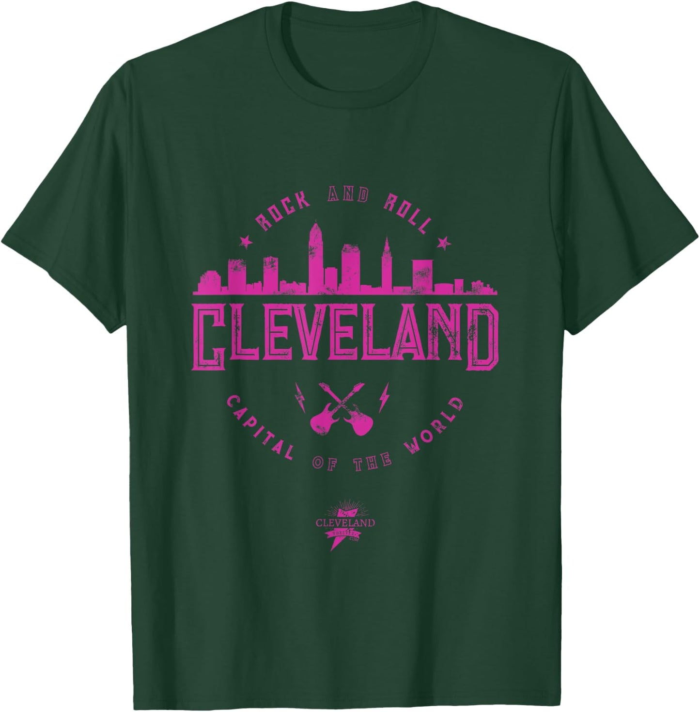 Cleveland Shirt with Skyline and Rock and Roll T-Shirt - T-Shirt | Forest