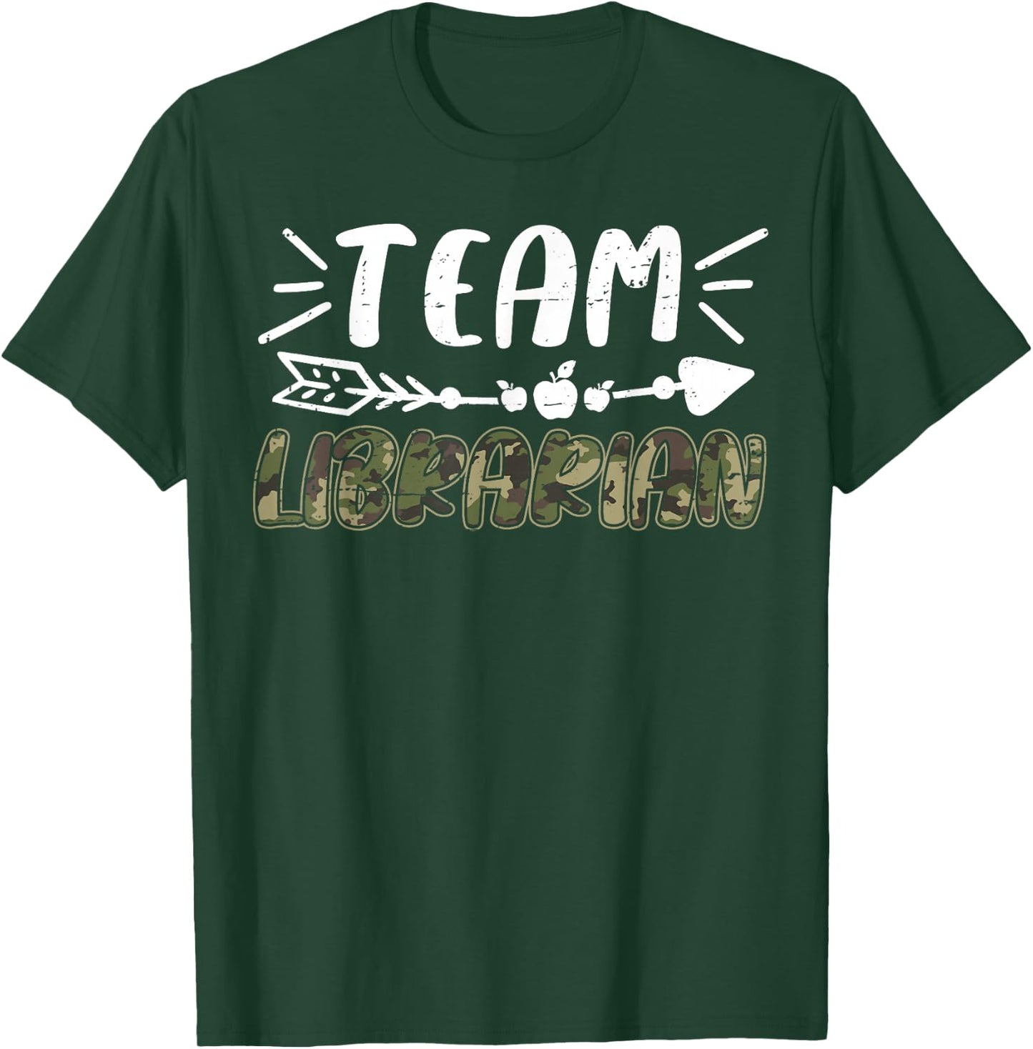 Funny Team Librarian Camo Teacher Student Back To School T-Shirt - T-Shirt | Forest