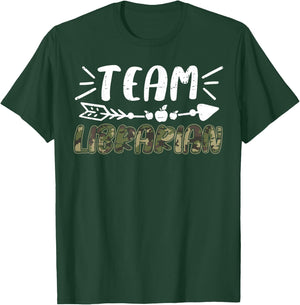 Funny Team Librarian Camo Teacher Student Back To School T-Shirt - T-Shirt | Forest