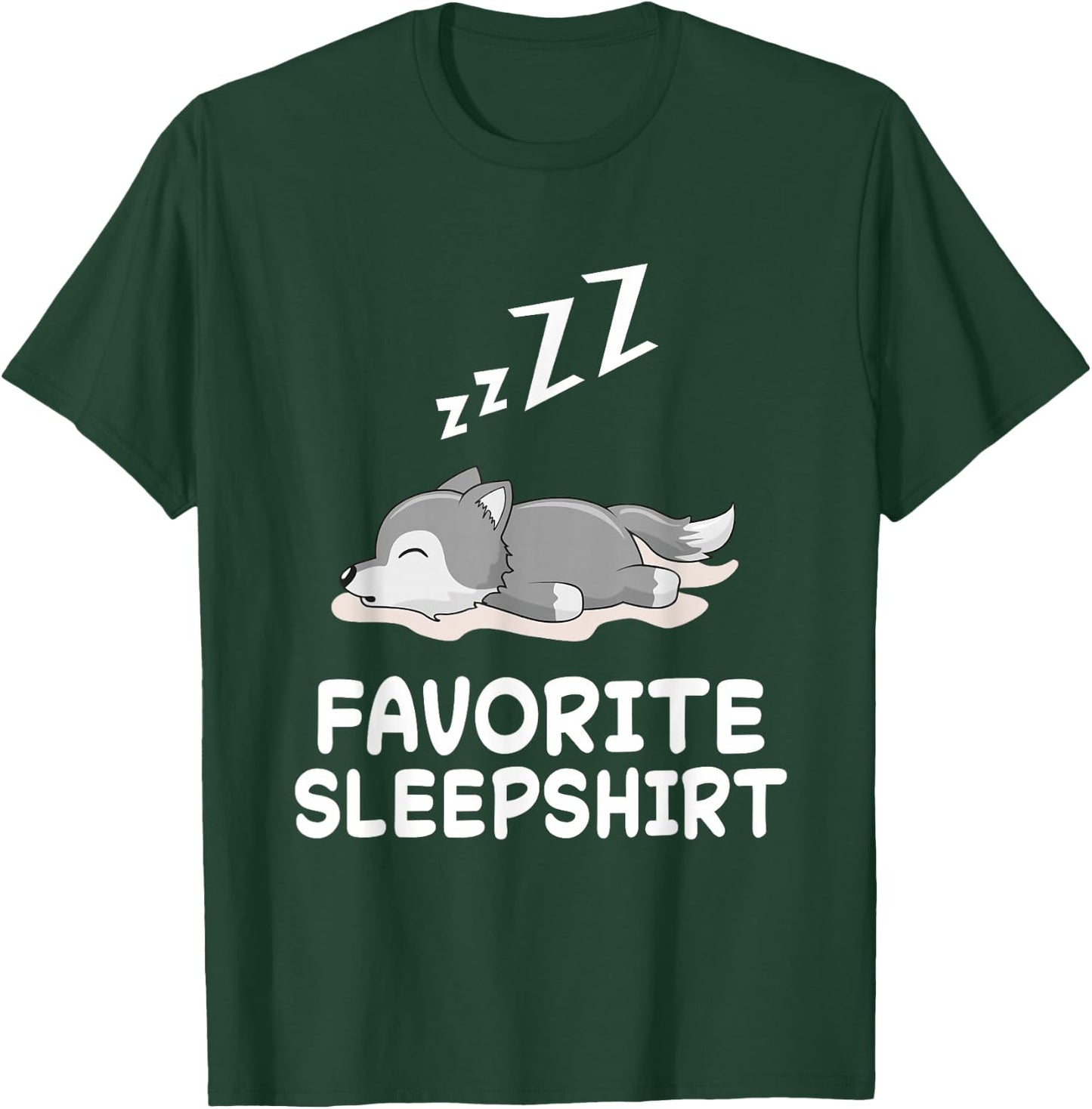 Wolf Wolves Nap Sleeping Sleep Pajama Pajamas Nightgown T-Shirt - T-Shirt | Forest