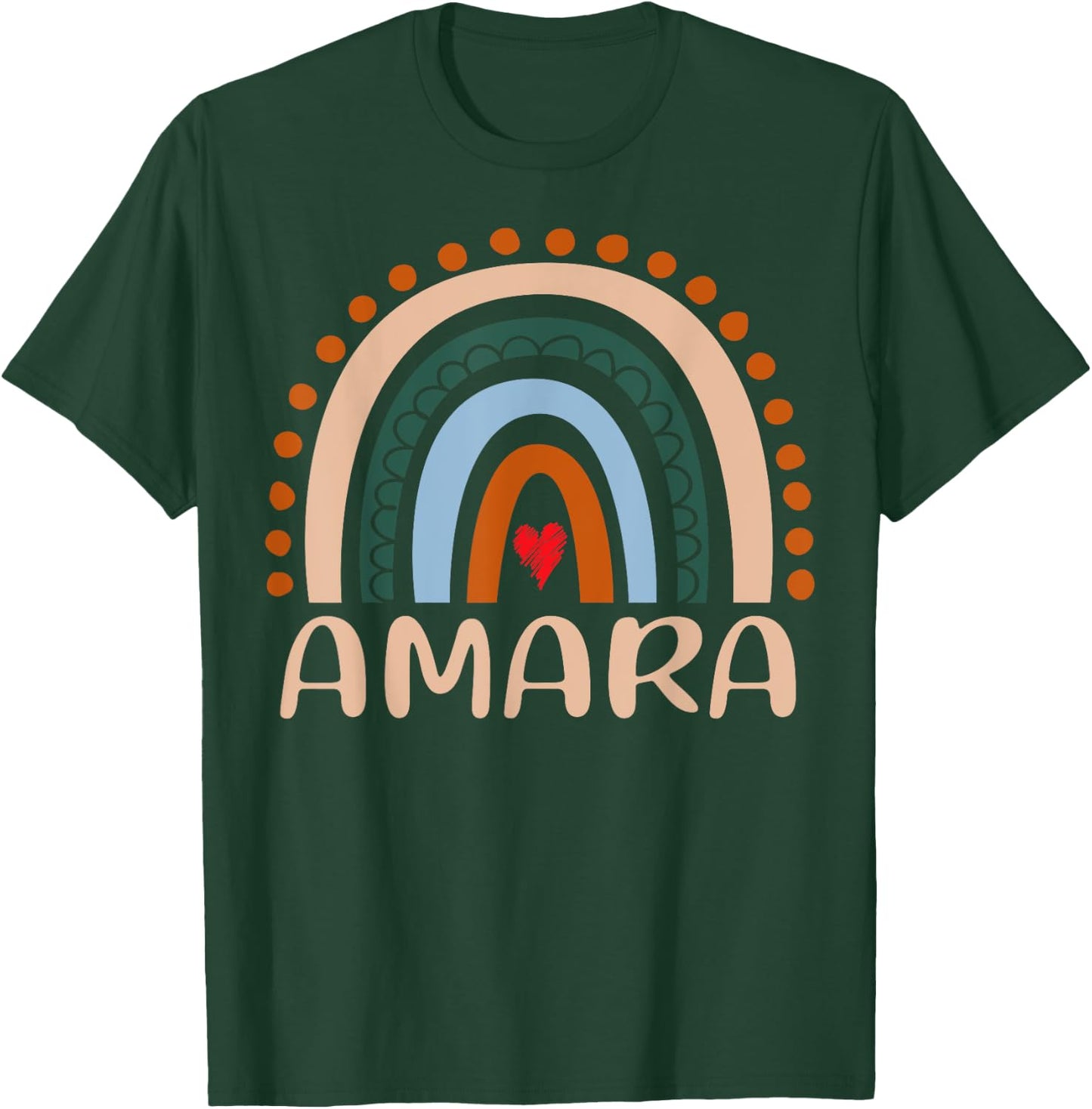 Amara Name Personalized Funny Women Rainbow Amara T-Shirt - T-Shirt | Forest
