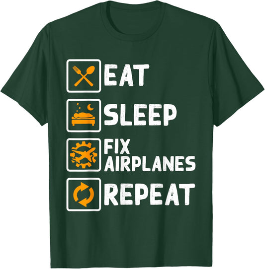Funny Airplane Mechanic Aircraft Aviation Technician Gift T-Shirt - T-Shirt | Forest