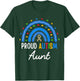Proud Autism Aunt Rainbow Autism Awareness Aunt Nephew Niece T-Shirt - T-Shirt | Forest