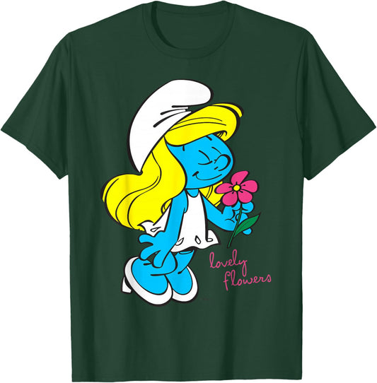 The Smurfs Smurfette Character Flowers Blooming Smurfy Fan T-Shirt - T-Shirt | Forest