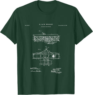 Patent Wright Brothers Patent - -Adults, Black, Small, Short Sleeve T-Shirt - T-Shirt | Forest