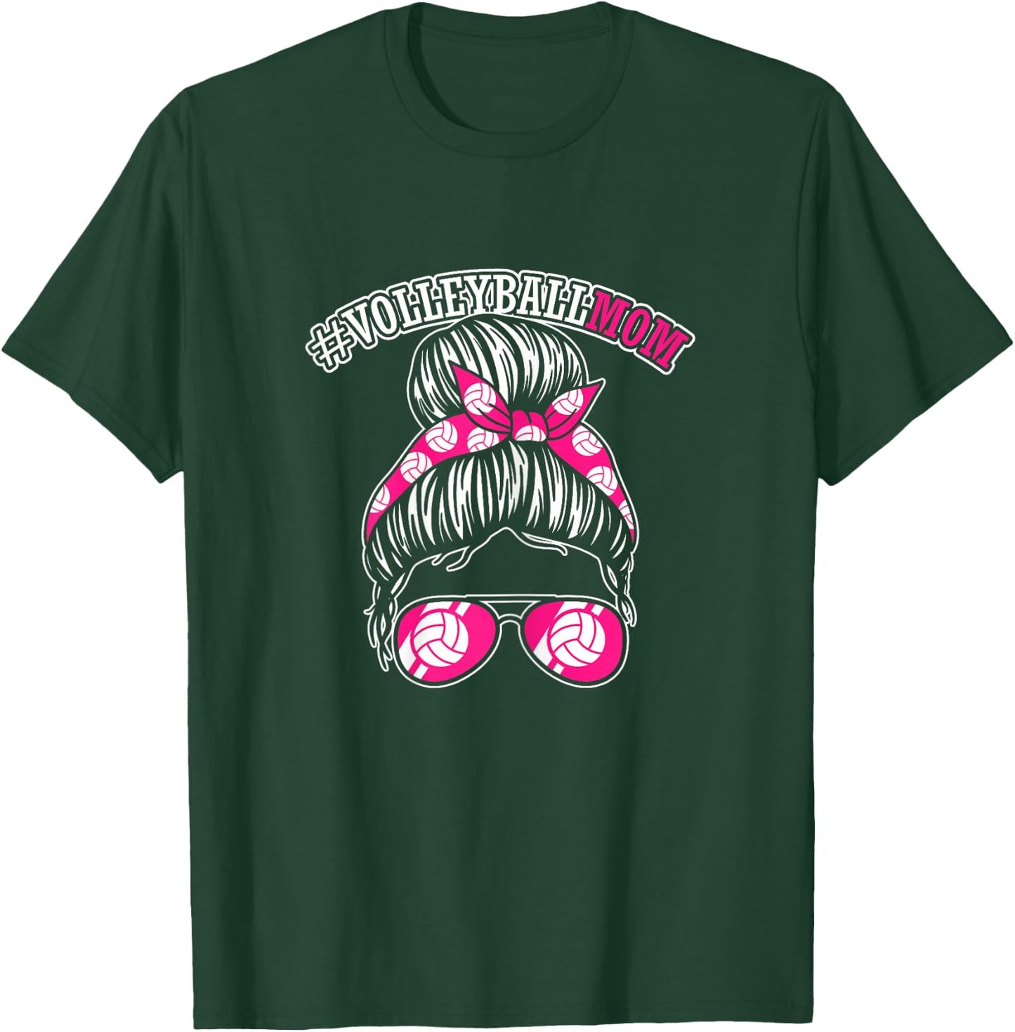 Volleyball Mom | Son Daughter Volleyball Player T-Shirt - T-Shirt | Forest