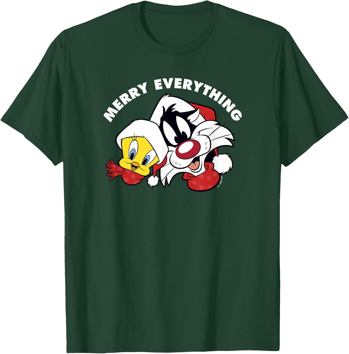 Looney Tunes Sylvester And Tweety Merry Everything Christmas T-Shirt - T-Shirt | Forest