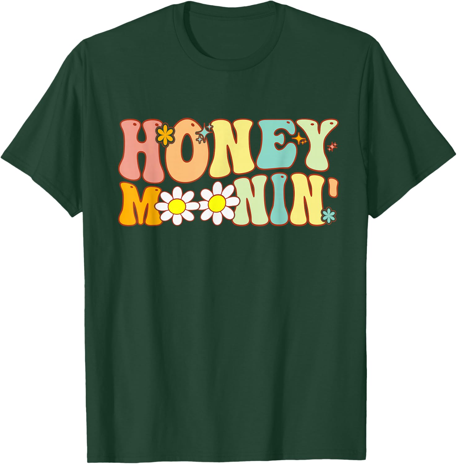 Groovy Honeymoonin Bride Bridal Shower to Honeymoon Vacation T-Shirt - T-Shirt | Forest