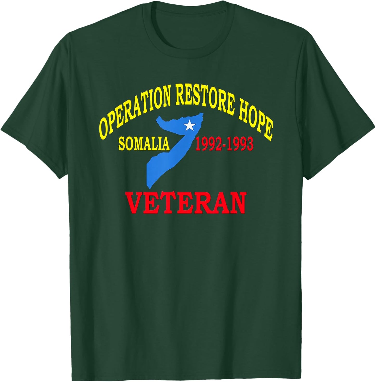 Mogadishu Somalia Veteran Operation Restore Hope War Veteran T-Shirt - T-Shirt | Forest
