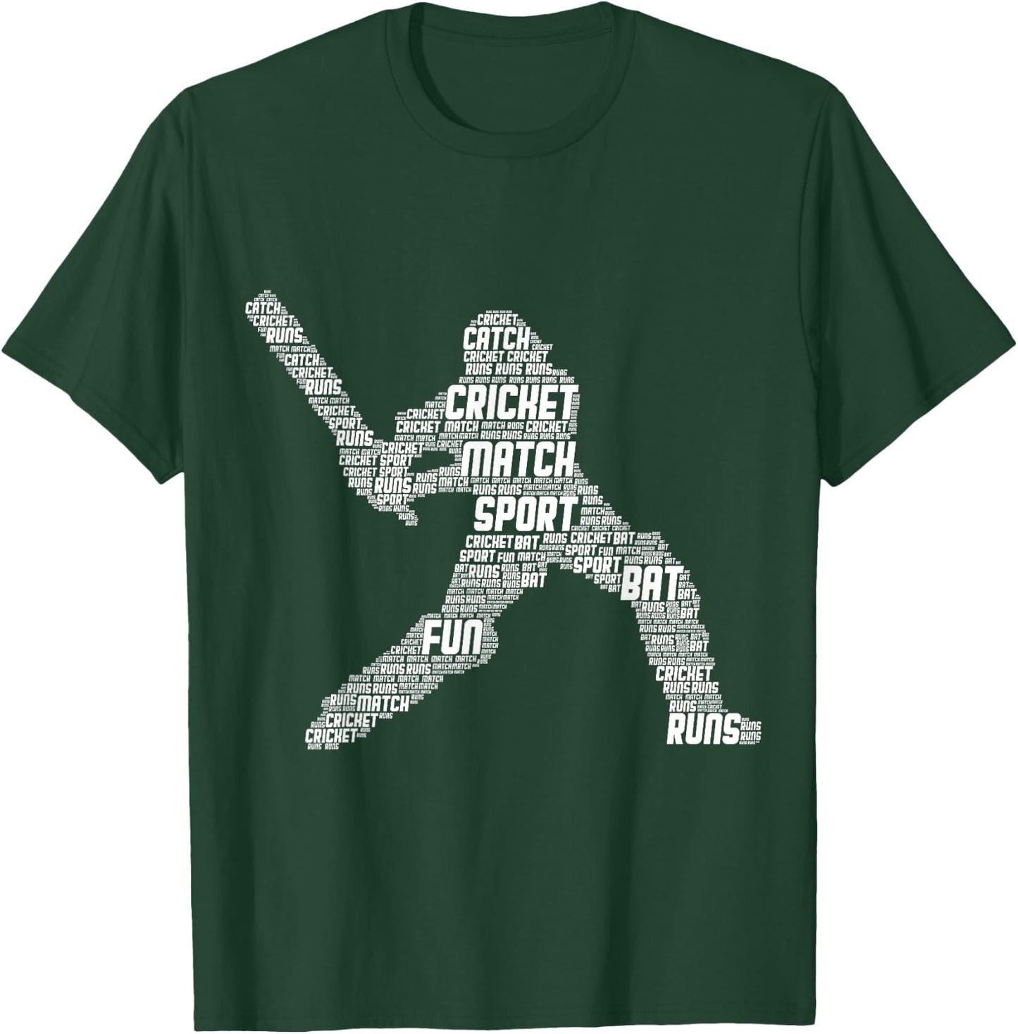 Cricket Player Men Youth Boys Kids T-Shirt - T-Shirt | Forest