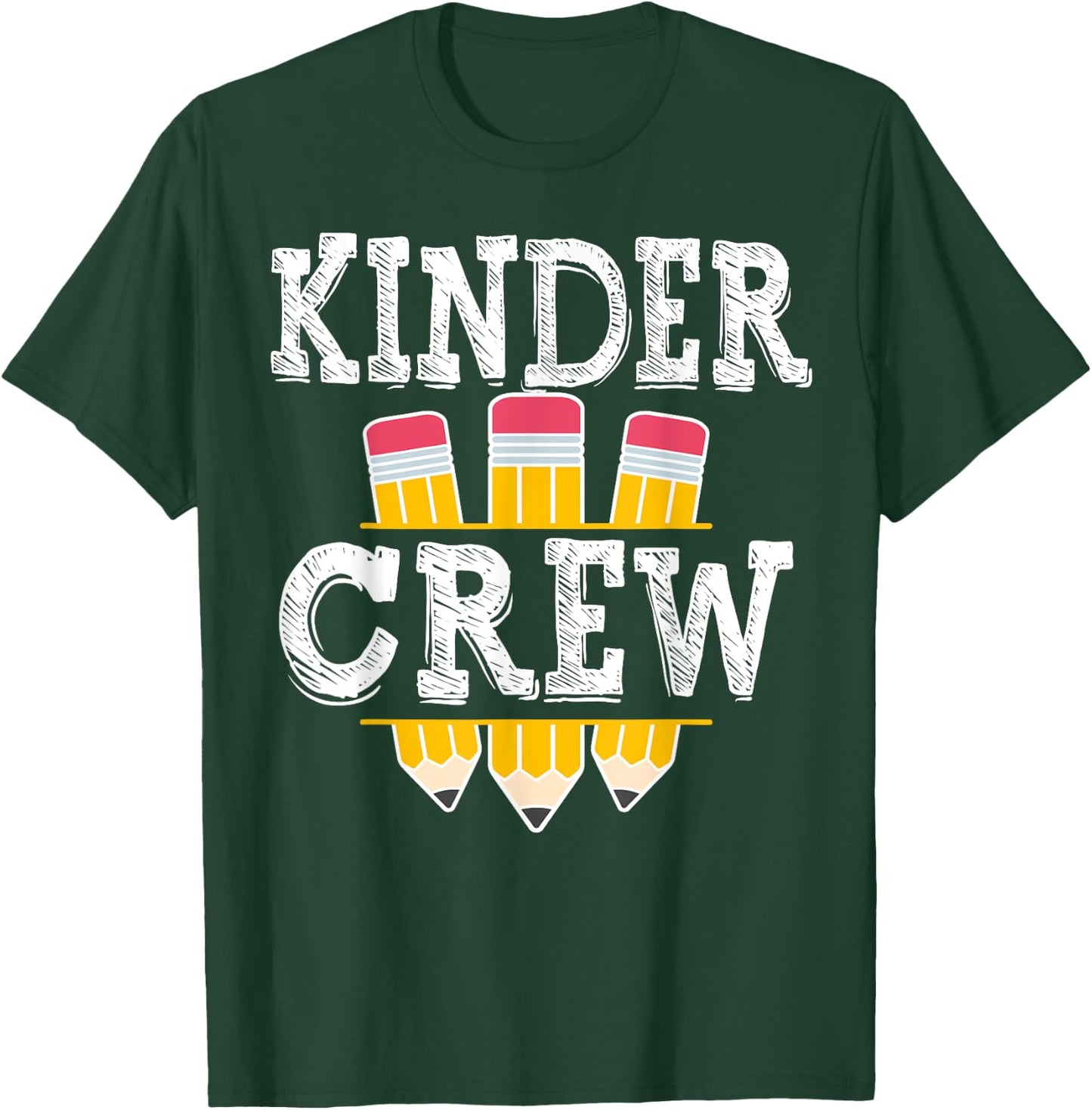 Kinder Crew Fun Kindergarten Squad Teacher 1st Day of School T-Shirt - T-Shirt | Forest