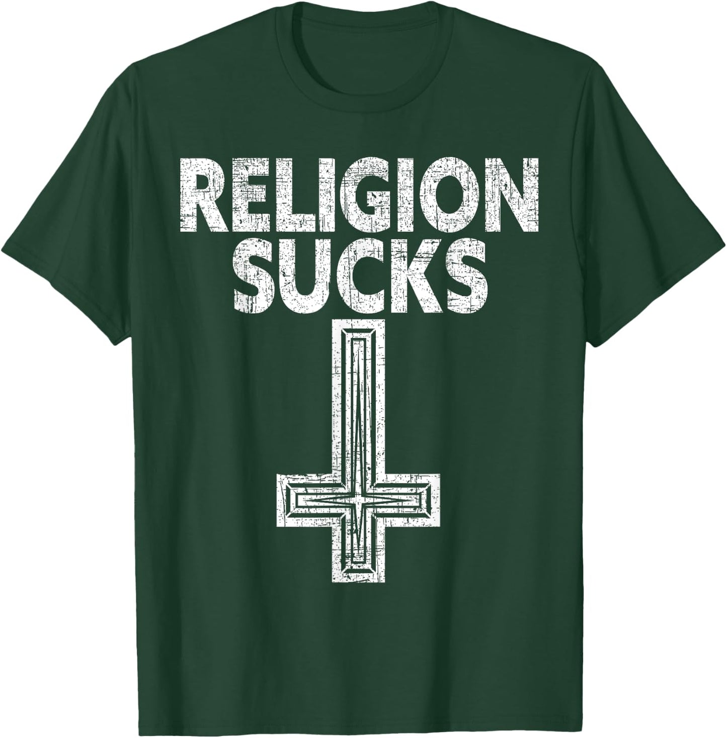 Religion Sucks Anti-Religion Agnostic Blackcraft Atheist T-Shirt - T-Shirt | Forest