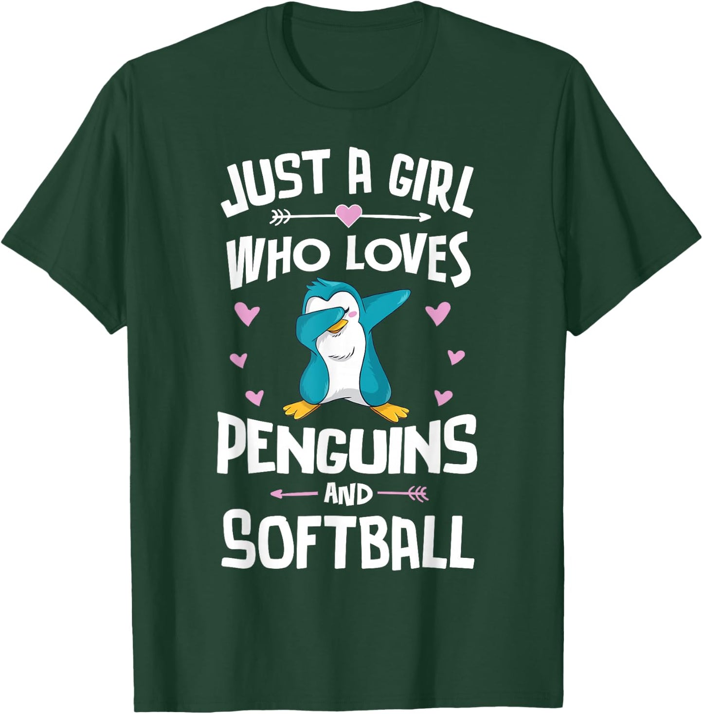 Just A Girl Who Loves Penguins And Softball Gift Women T-Shirt - T-Shirt | Forest