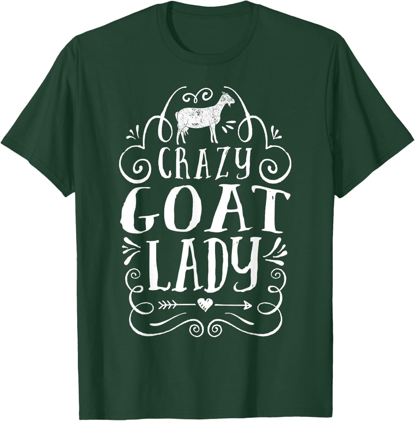 Crazy Goat Lady Girls Women Farmer Farm Animal Lover Vintage T-Shirt - T-Shirt | Forest
