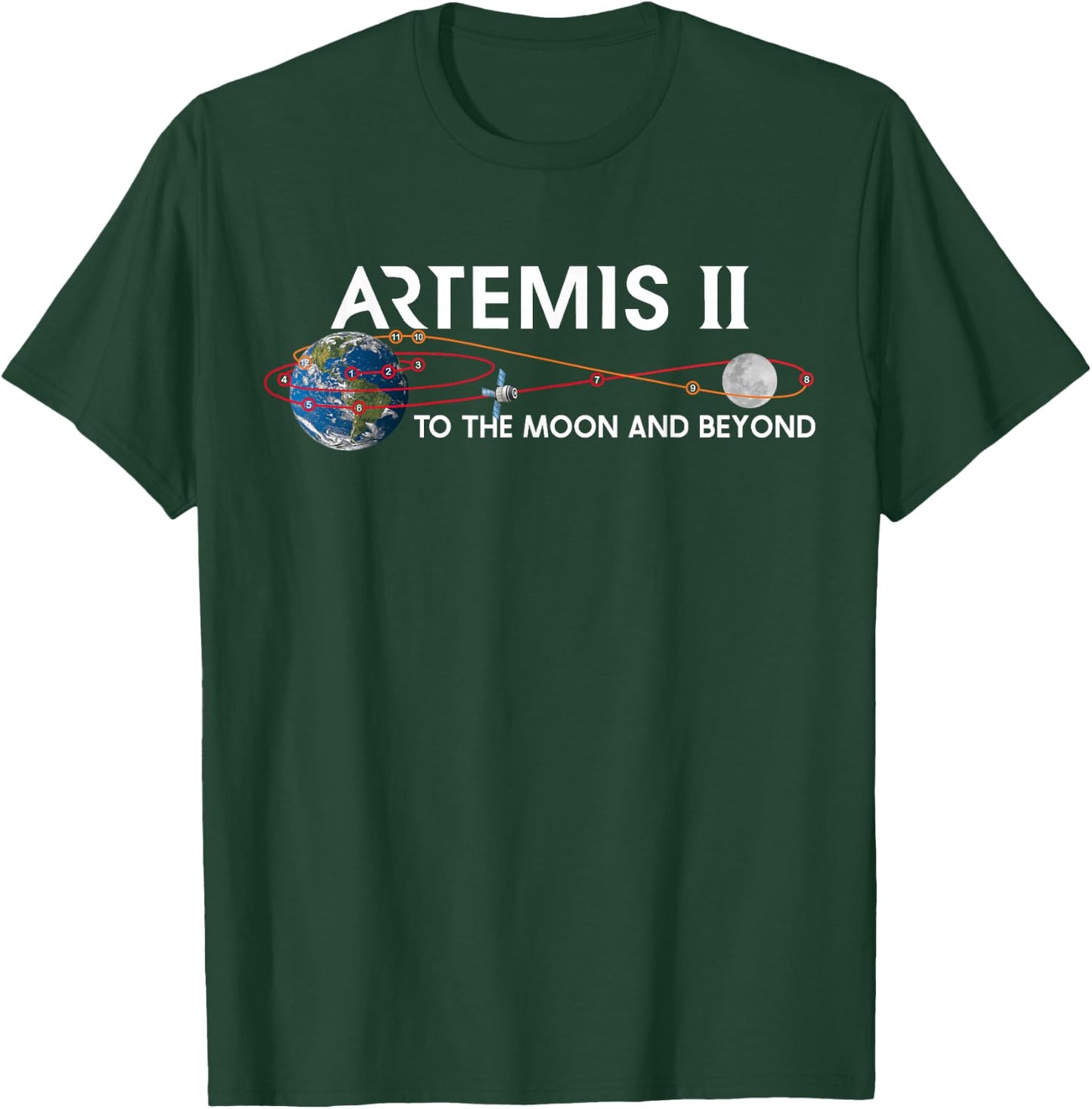 Artemis 2 Route Map SLS Rocket To The Moon And Beyond T-Shirt - T-Shirt | Forest