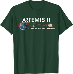 Artemis 2 Route Map SLS Rocket To The Moon And Beyond T-Shirt - T-Shirt | Forest