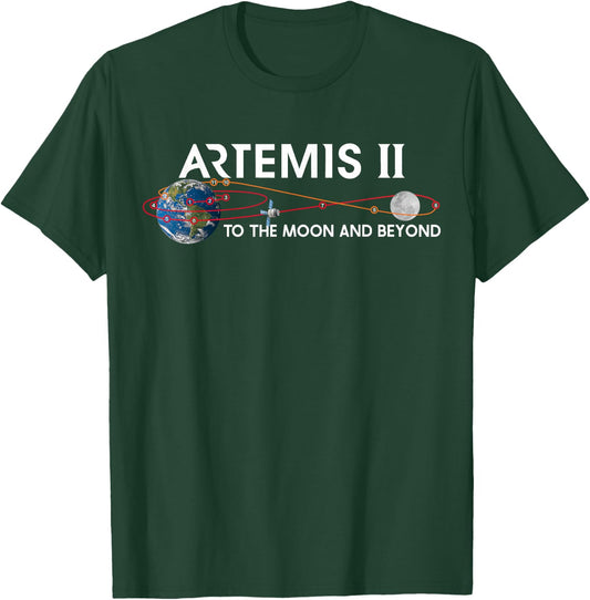 Artemis 2 Route Map SLS Rocket To The Moon And Beyond T-Shirt - T-Shirt | Forest