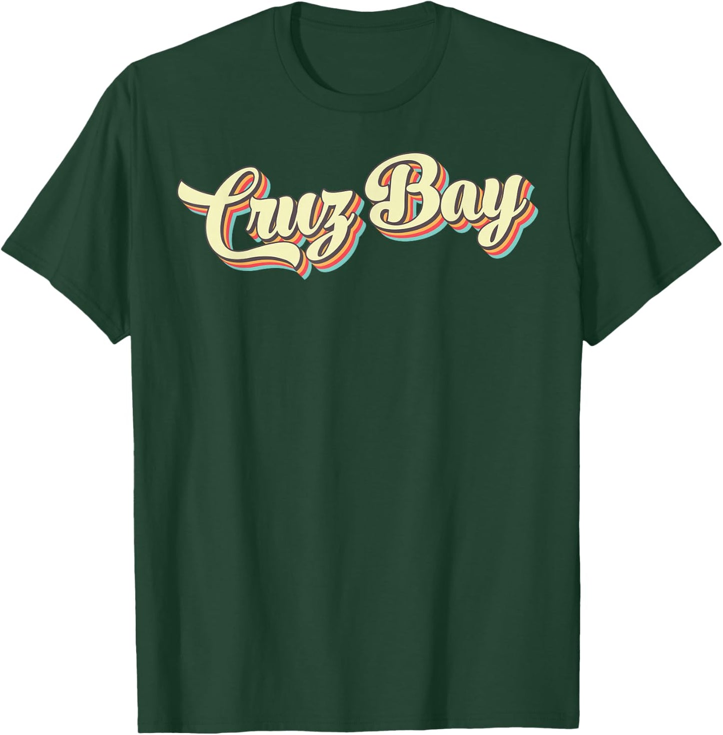 Cruz Bay Retro Art Baseball Font Vintage T-Shirt - T-Shirt | Forest