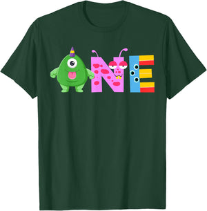 Monster One Year Old Kids 1st Birthday Party Family Monster T-Shirt - T-Shirt | Forest
