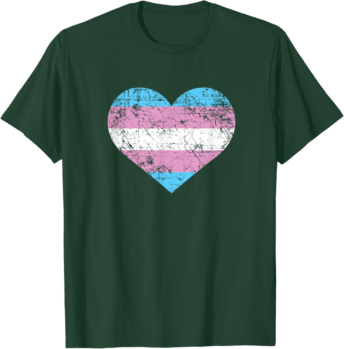 Transgender Heart LGBTQ Pride Month Love Flag Gift T-Shirt - T-Shirt | Forest