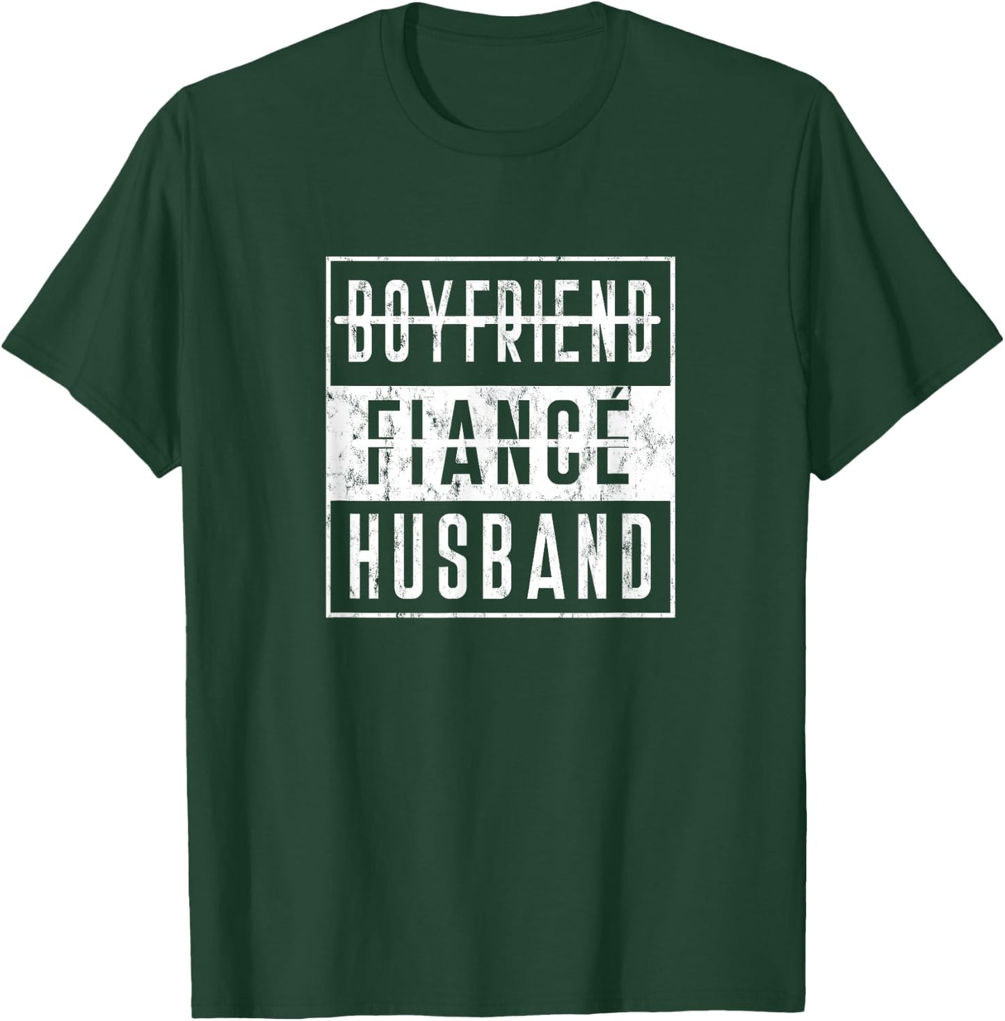 Boyfriend To Fiance Fiancee To Husband Wedding Day Honeymoon T-Shirt - T-Shirt | Forest