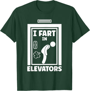Elevator Mechanic And Elevator Technician Gifts I Fart In Elevators -Adults Black Cotton 60% Polyester 40% Short Sleeve Small T-Shirt - T-Shirt | Forest