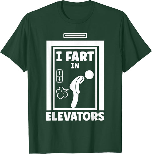 Elevator Mechanic And Elevator Technician Gifts I Fart In Elevators -Adults Black Cotton 60% Polyester 40% Short Sleeve Small T-Shirt - T-Shirt | Forest