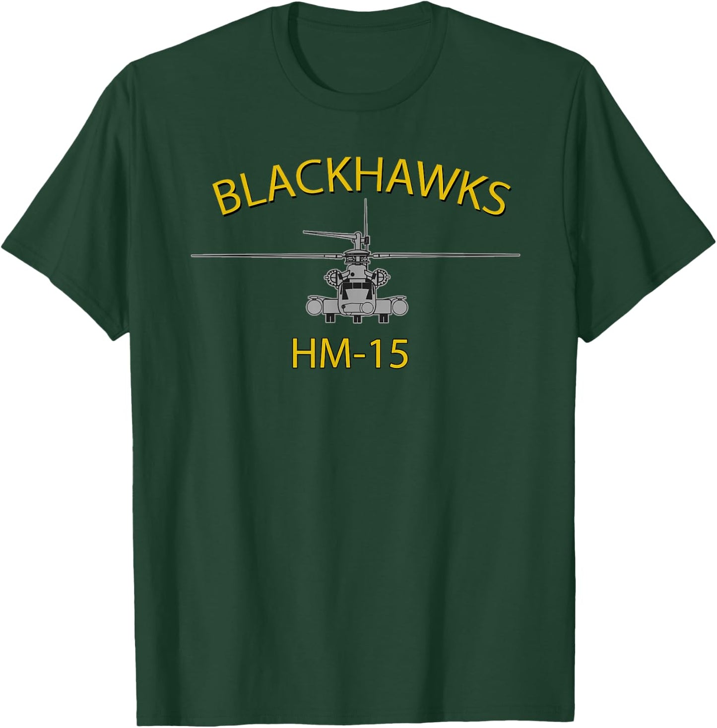 HM-15 Blackhawks MH-53 Helicopter Squadron T-Shirt - T-Shirt | Forest