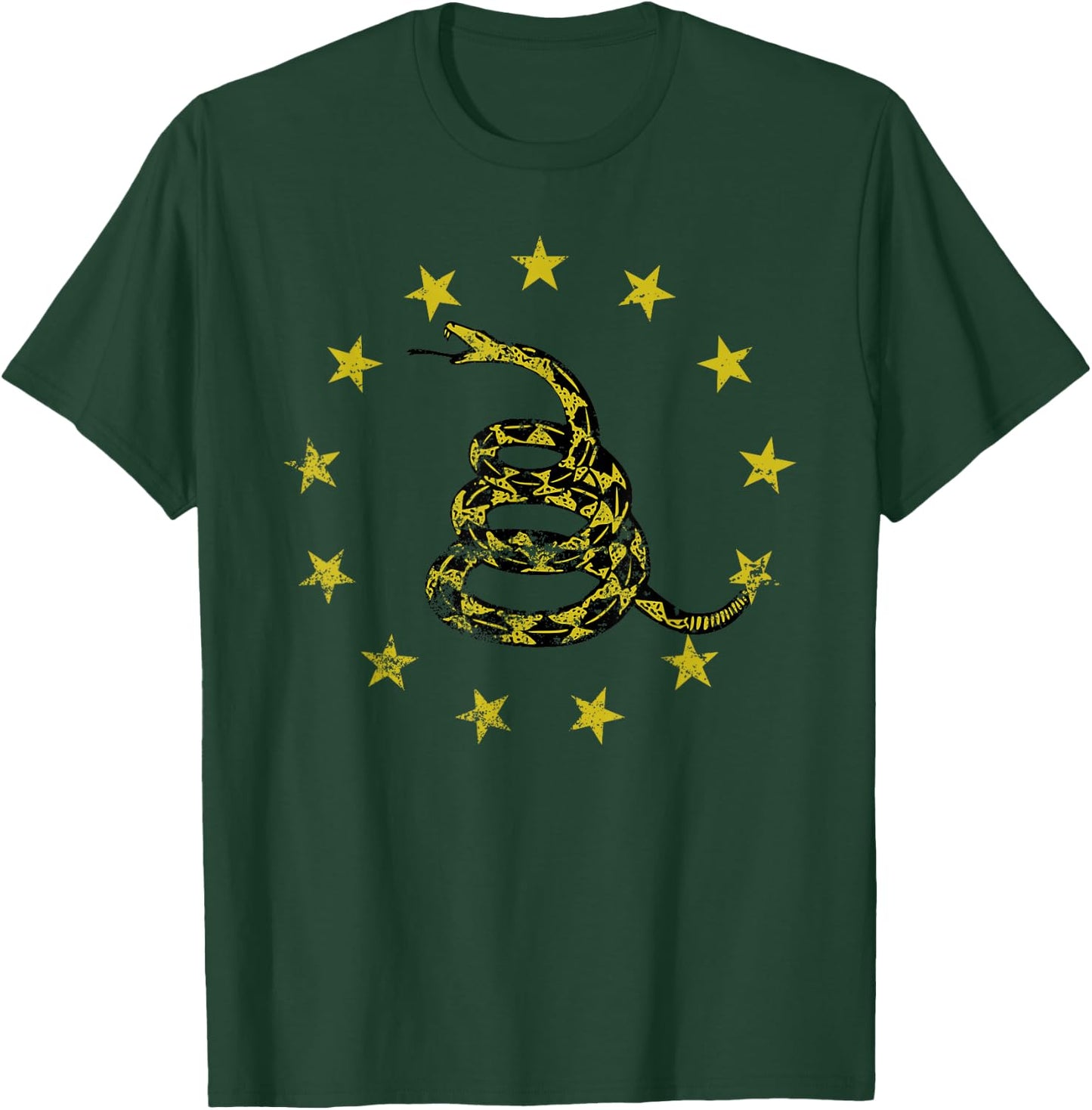 Gadsden Flag, Snake Symbol, Betsy Ross Flag, Patriotic Men T-Shirt - T-Shirt | Forest