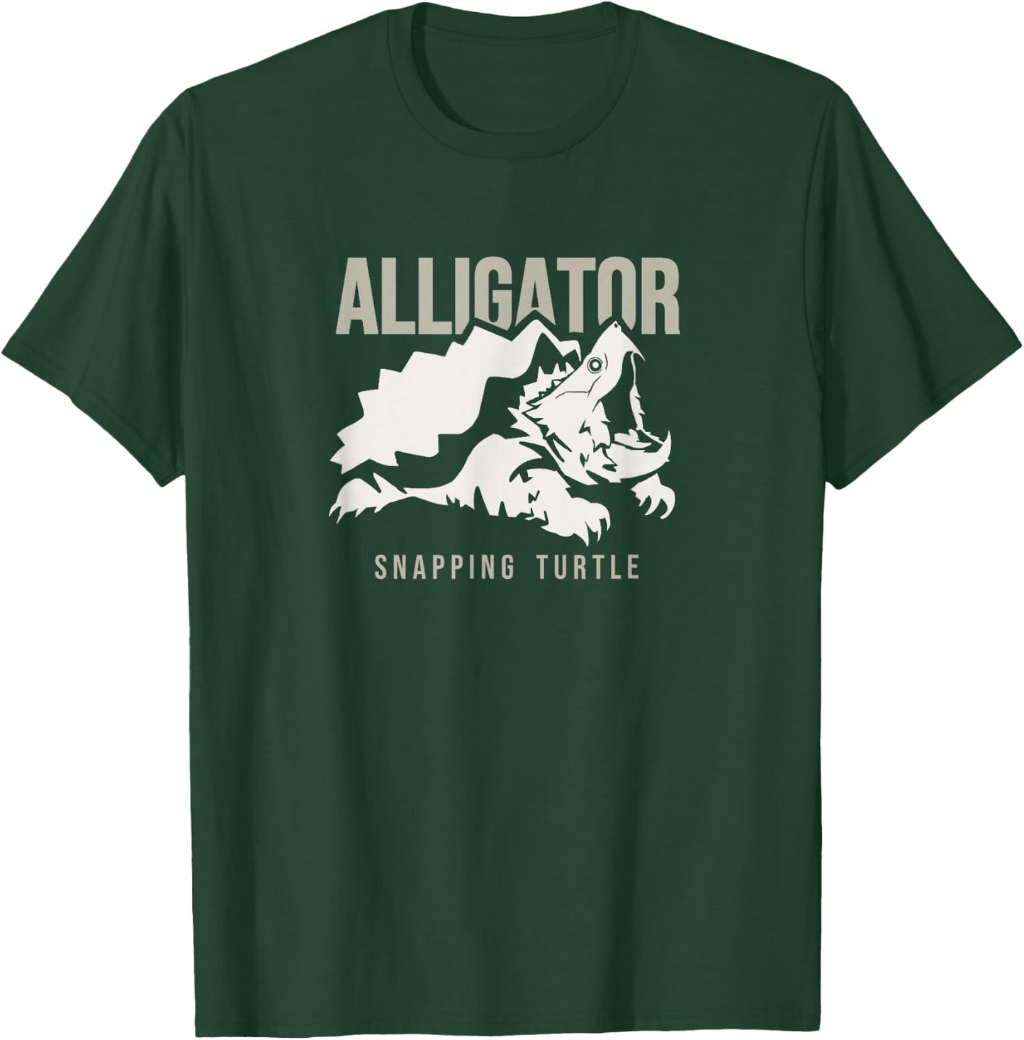 Alligator snapping turtle, stylized art for reptiles lovers T-Shirt - T-Shirt | Forest