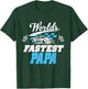 World's Fastest Papa Race Car Checkered Flag T-Shirt - T-Shirt | Forest