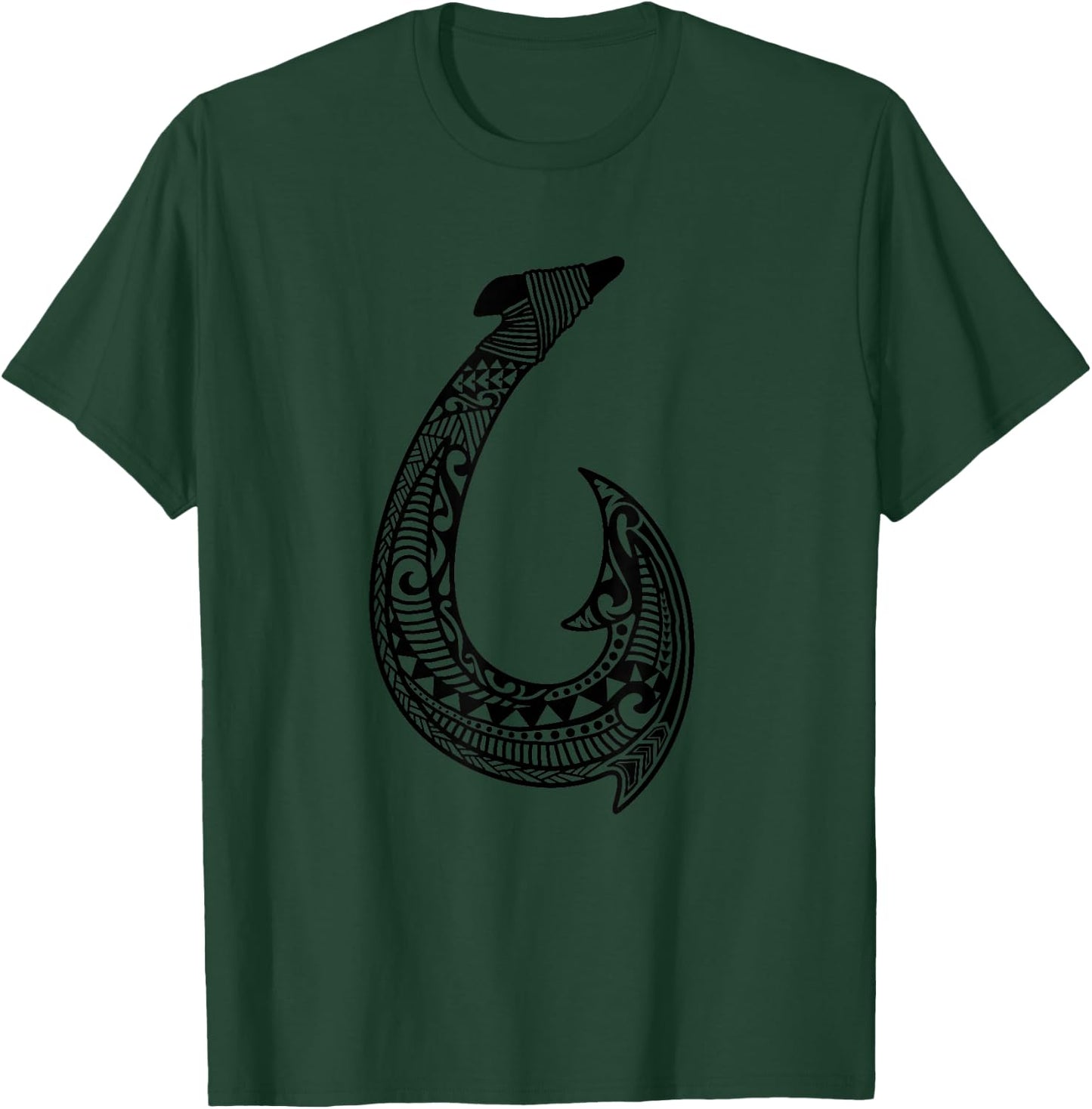 Tribal Hawaiian Fish Hook Pacific Islander Ocean Fishing T-Shirt - T-Shirt | Forest