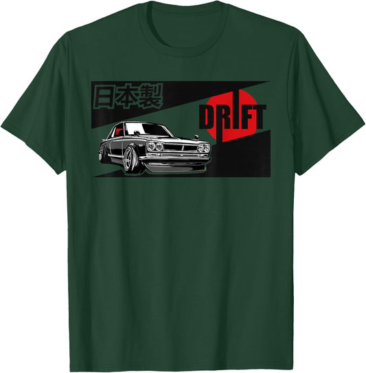 JDM Tokyo Japan Drift Race Car Tuning Retro Vintage Graphic T-Shirt - T-Shirt | Forest