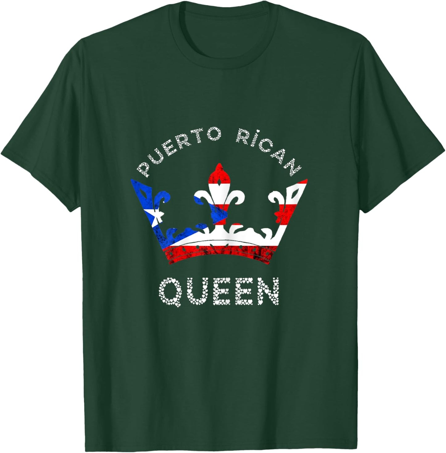 Puerto Rico Puerto Rican Queen Crown Boricua Pride T-Shirt - T-Shirt | Forest