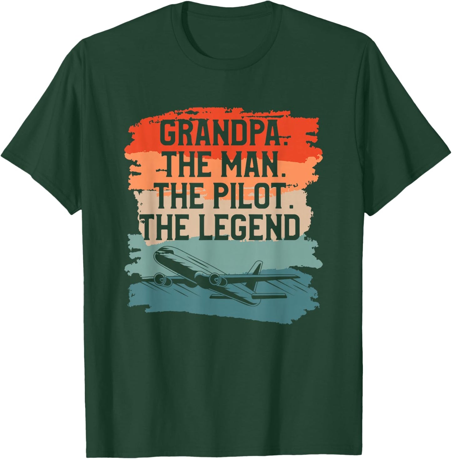 Grandpa The Man The Pilot The Legend Aviation Aviator T-Shirt - T-Shirt | Forest