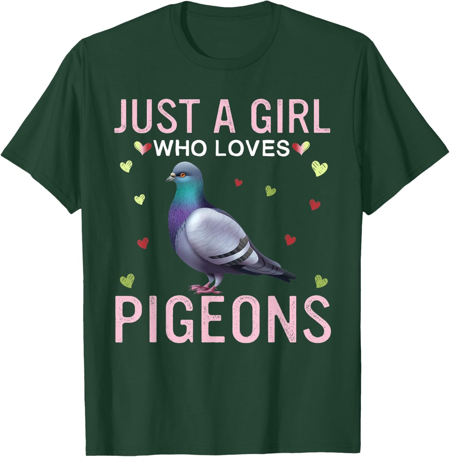 Just a Girl Who Loves Pigeons Cute Women Girls Pigeons T-Shirt - T-Shirt | Forest