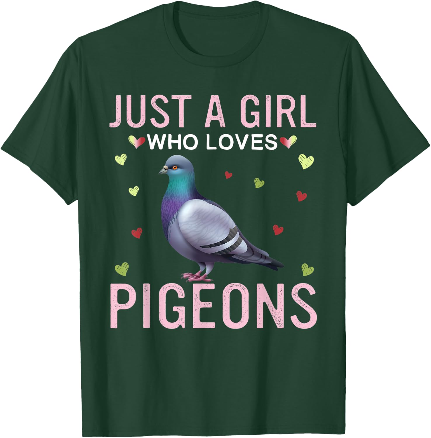 Just a Girl Who Loves Pigeons Cute Women Girls Pigeons T-Shirt - T-Shirt | Forest