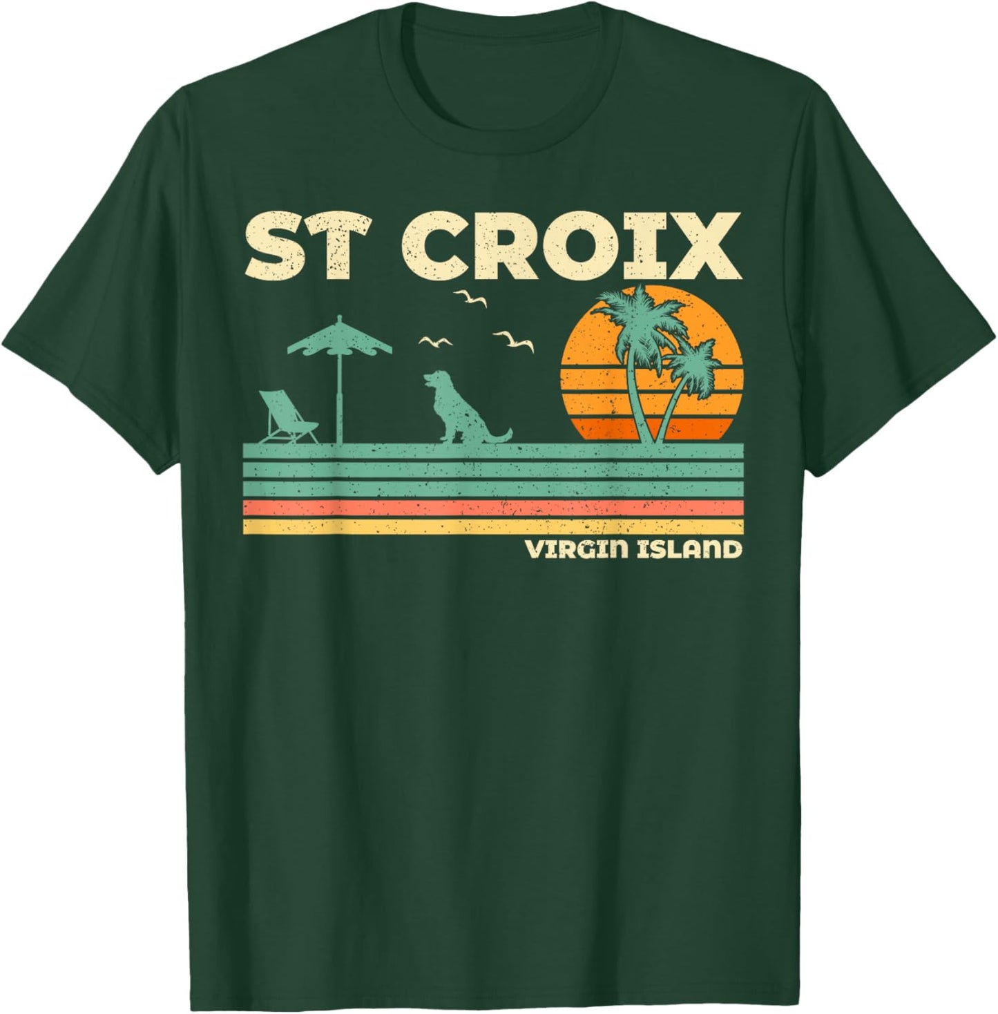 Vintage Retro Family Vacation Virgin Island St Croix Beach Women T-Shirt - T-Shirt | Forest
