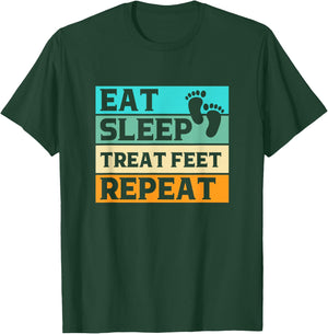 Funny Foot Gifts For Podiatrist Gifts Eat Sleep Treat Feet Repeat Podiatrist Podiatry Adults Black 3XL T-Shirt - T-Shirt | Forest
