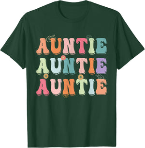 Groovy Auntie Family Matching Mother's Day Party T-Shirt - T-Shirt | Forest