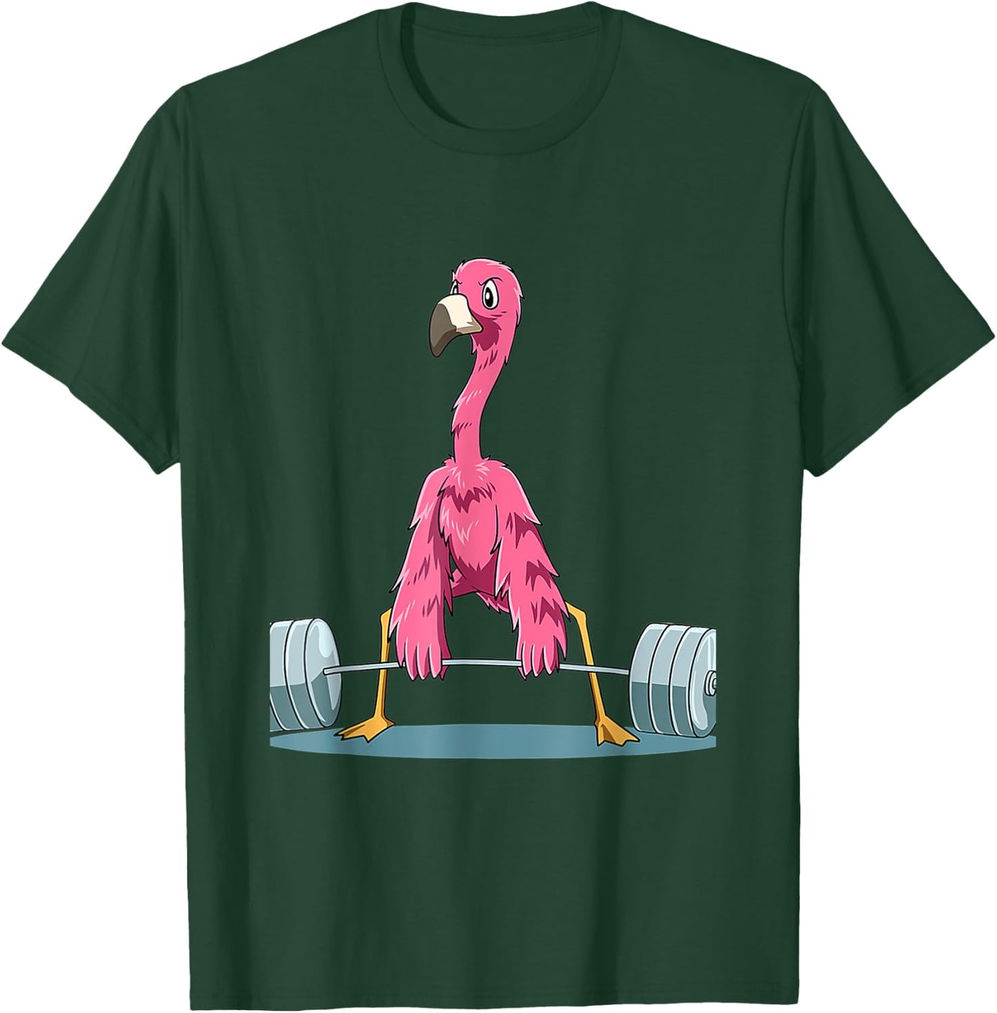 Weightlifting Flamingo Deadlifting Flamingo Powerl T-Shirt - T-Shirt | Forest