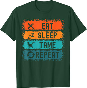 Eat Sleep Tame Repeat Gamer Dinosaur Trex Lover T-Shirt - T-Shirt | Forest