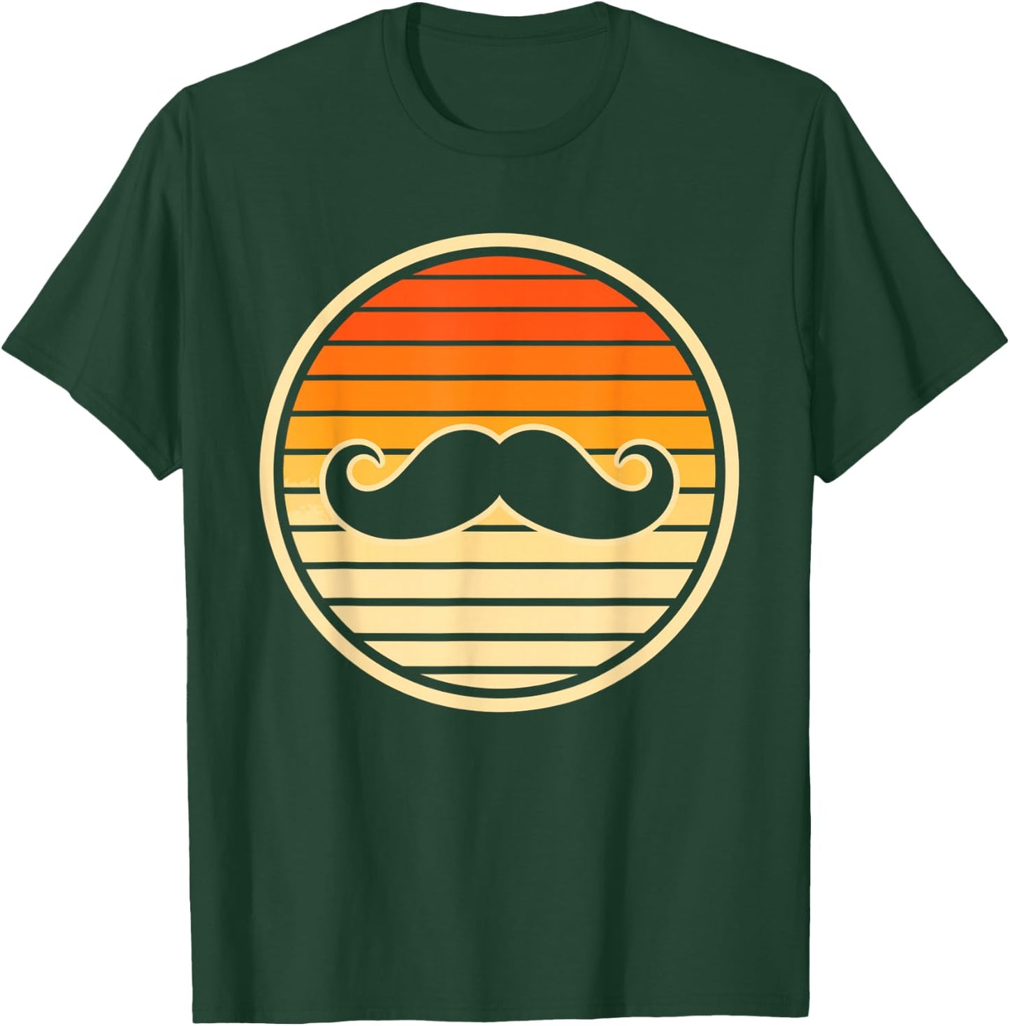 Retro Mustache Vintage Barber Moustache Beard Design T-Shirt - T-Shirt | Forest