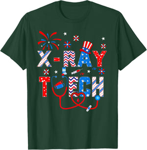 4th Of July Shirt Stethoscope Patriotic X-ray Tech T-Shirt - T-Shirt | Forest