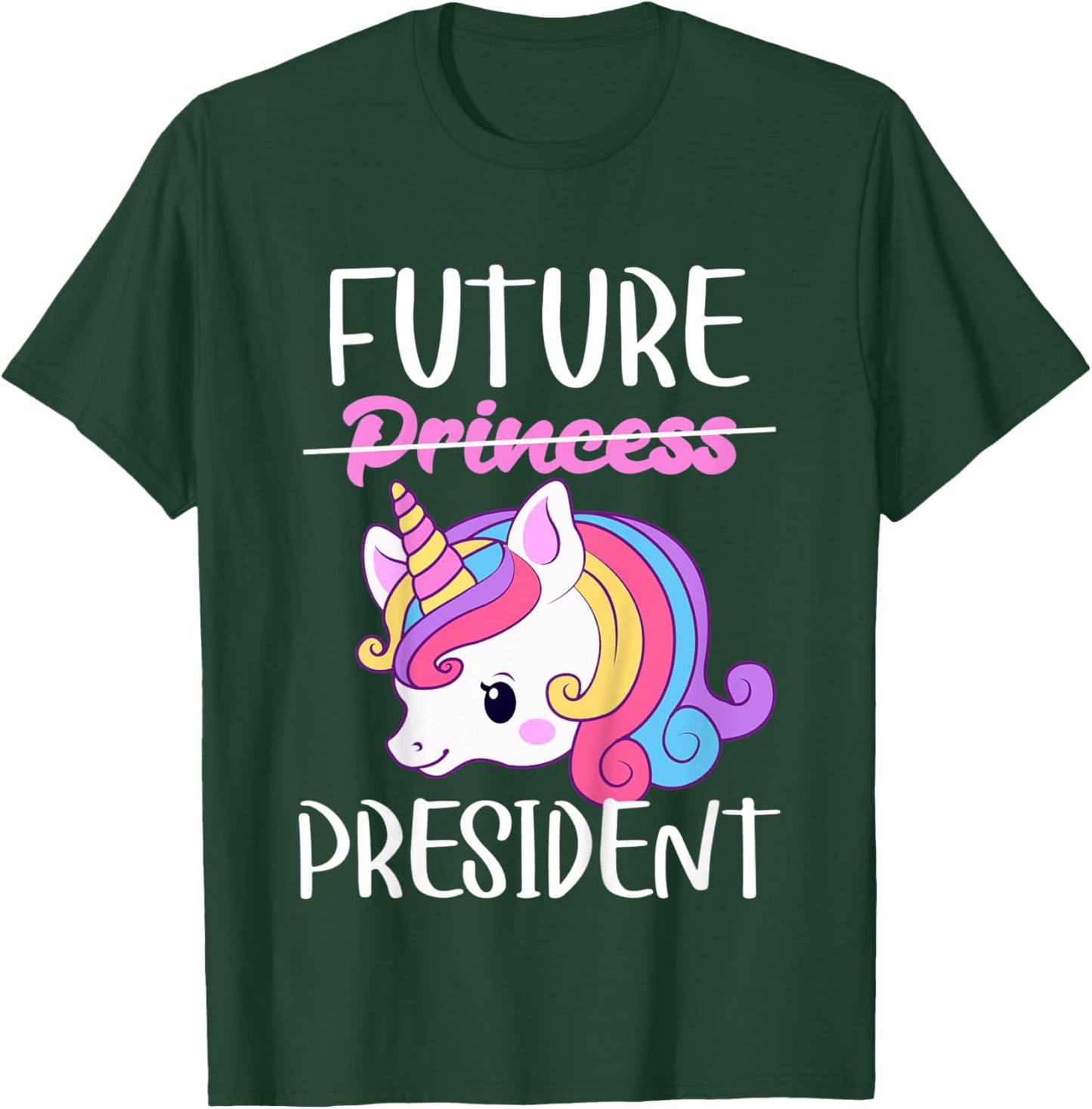 Kids Future President Girls Feminist Unicorn T-Shirt - T-Shirt | Forest
