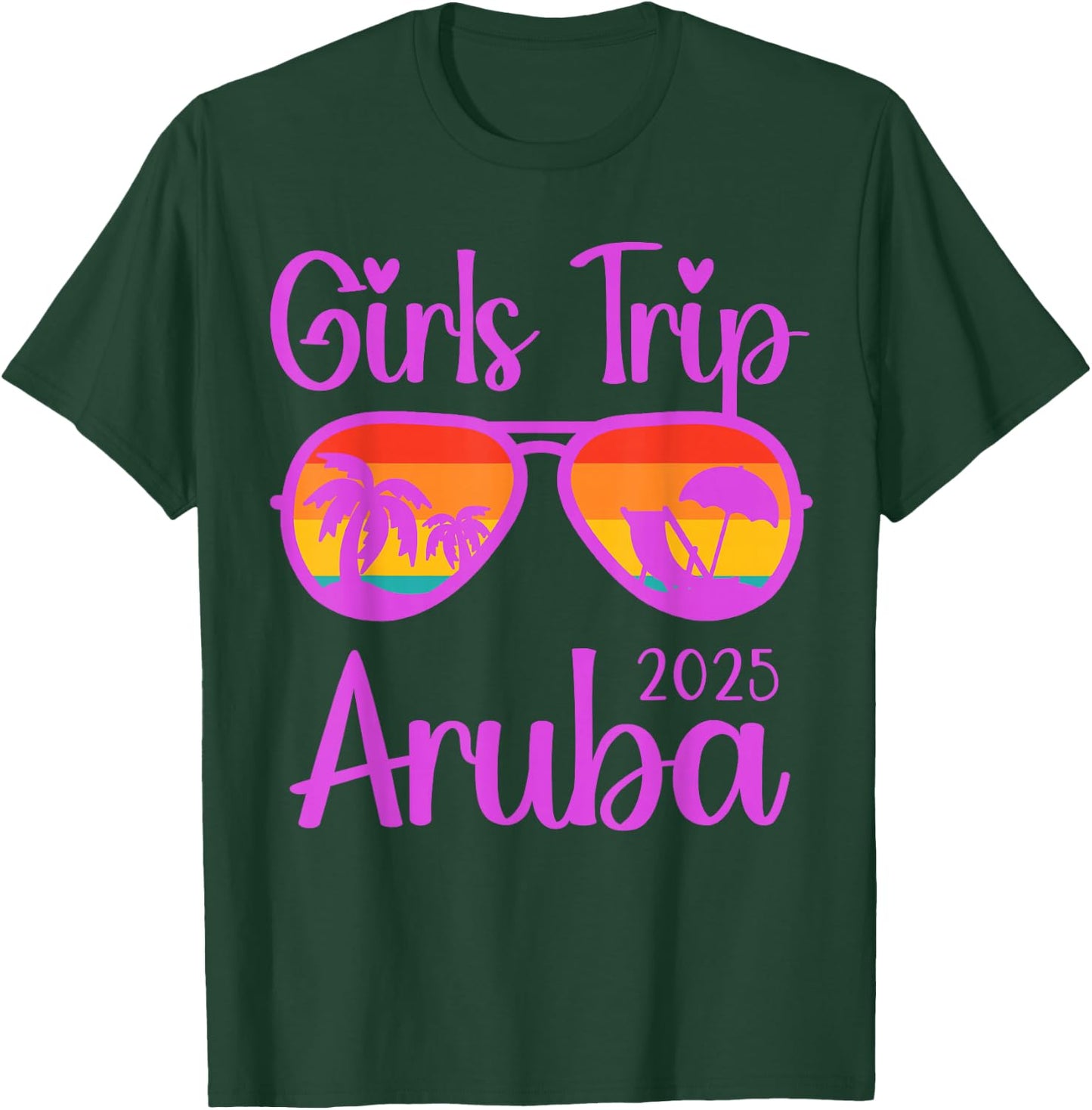 Girls Trip 2025 Aruba Caribbean Weekend Summer T-Shirt - T-Shirt | Forest
