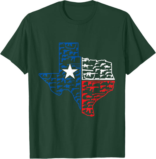 Weapons America Texan Flag Gift Texas T-Shirt - T-Shirt | Forest